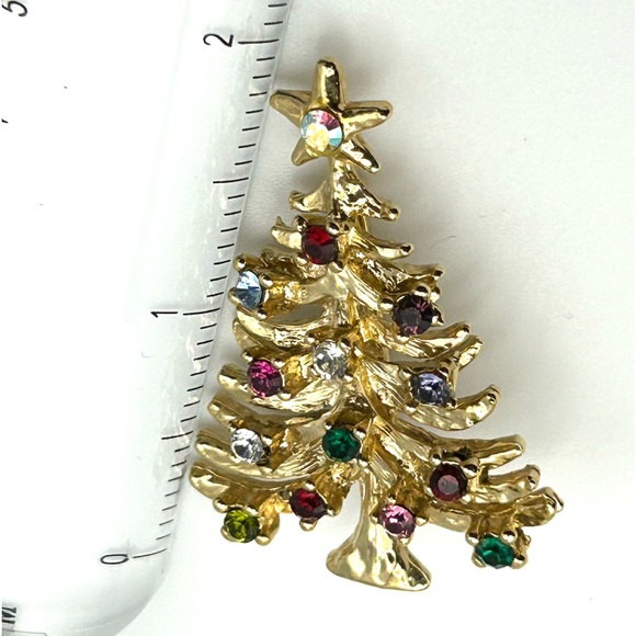 Vintage Mid Century Modern MCM Christmas Tree Brooch Holiday Pin … - Picture 5 of 5
